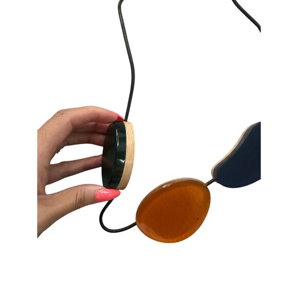 HANDMADE Lucite Wood Beaded Adjustable Necklace - Picture 11 of 11